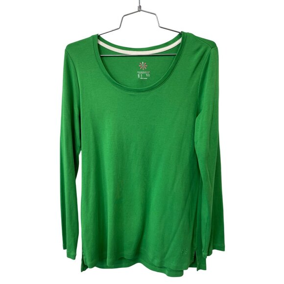 Isaac Mizrahi Live Cardigan and Long Sleeve Top Set Size Small Pima Cotton Green - Picture 3 of 9